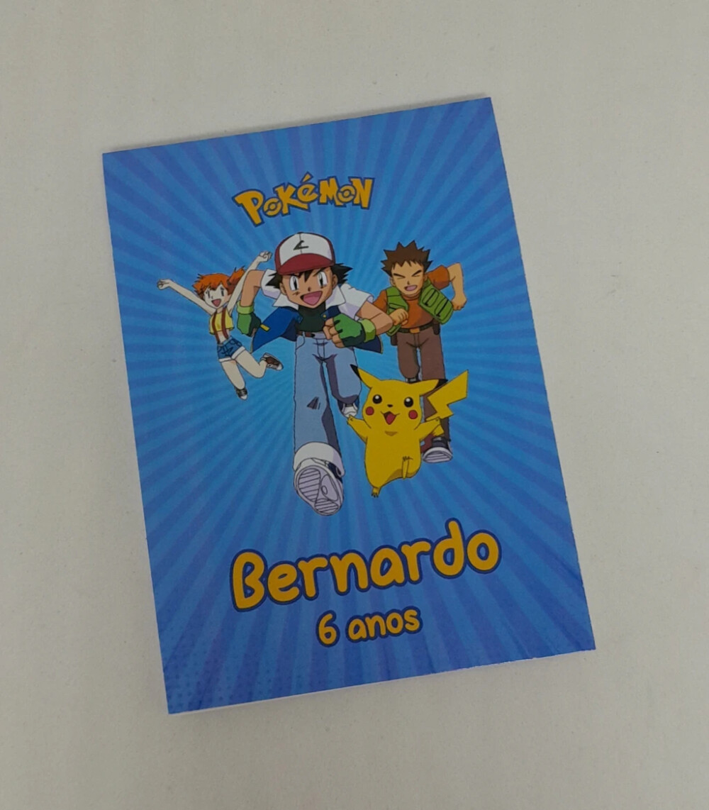 Kit 20 Lembrancinhas Bloquinho com Lápis Pokémon - Vários Tema