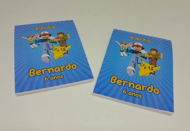 Kit 20 Lembrancinhas Bloquinho com Lápis Pokémon - Vários Tema