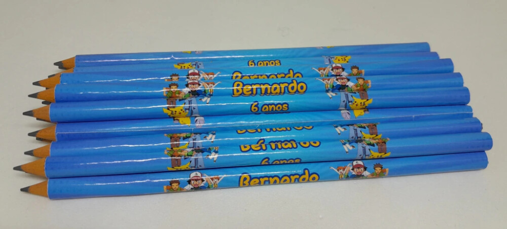 Kit 20 Lembrancinhas Bloquinho com Lápis Pokémon - Vários Tema