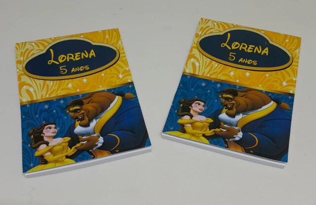 Kit 20 Lembrancinhas Bloquinho com Lápis a Bela e a Fera - Vári