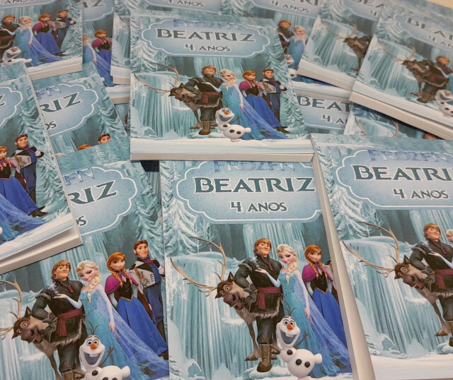 Kit 20 Lembrancinhas Bloquinho com Lápis Frozen - Vários Temas 