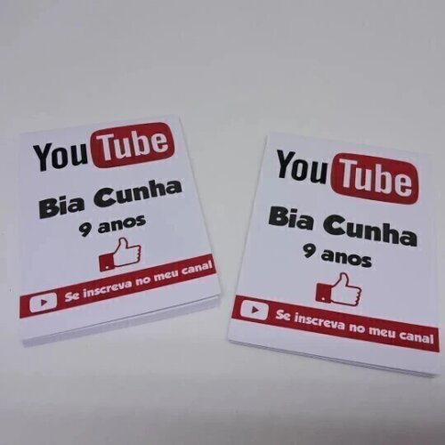 Kit 20 Lembrancinhas Bloquinho com Lápis You Tube - Vários Tema