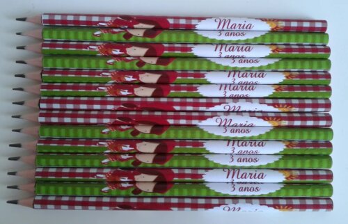 Kit 20 Lembrancinhas Bloquinho com Lápis Chapeuzinho Vermelho - 