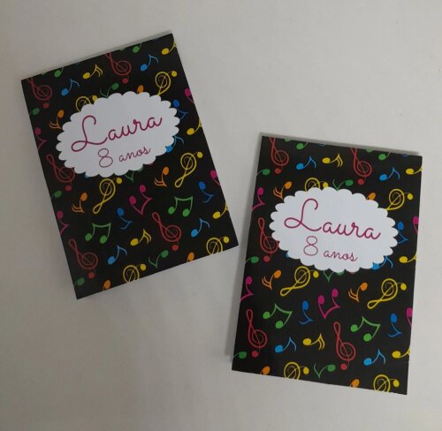 Kit 20 Lembrancinhas Bloquinho com Lápis Notas Musicais - Vário