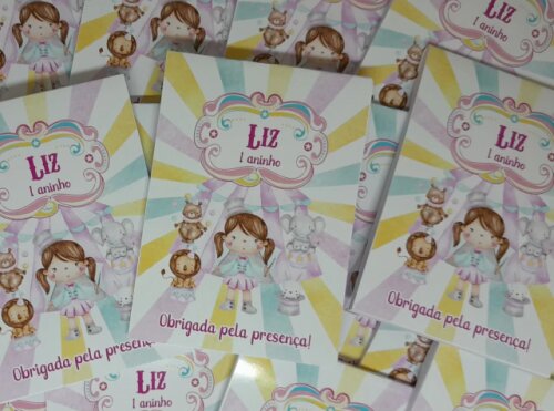 Kit 20 Lembrancinhas Bloquinho com Lápis Circo Rosa - Vários Te