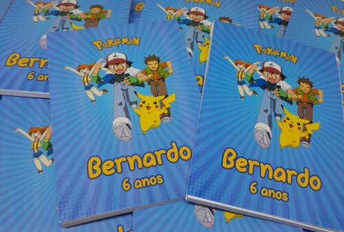 Kit 20 Lembrancinhas Bloquinho com Lápis Pokémon - Vários Tema
