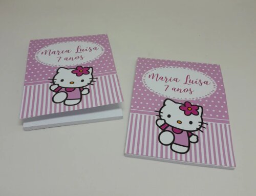 Kit 20 Lembrancinhas Bloquinho com Lápis Hello Kitty - Vários T