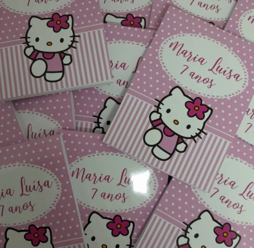Kit 20 Lembrancinhas Bloquinho com Lápis Hello kitty e Sapinho K