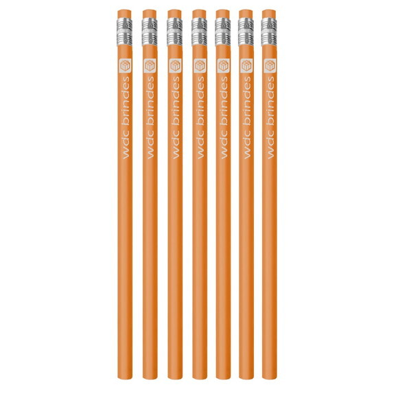 1000 Lápis com Borracha Personalizados Corpo Laranja Ell004