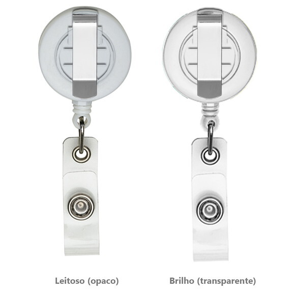 20 Porta Cracha Retrátil sem Personalização - Ida001 Branco