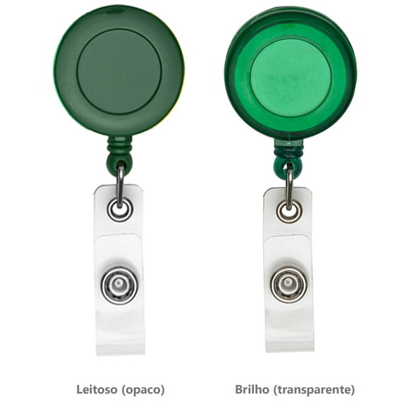 20 Porta Cracha Retrátil sem Personalização - Ida001 Verde