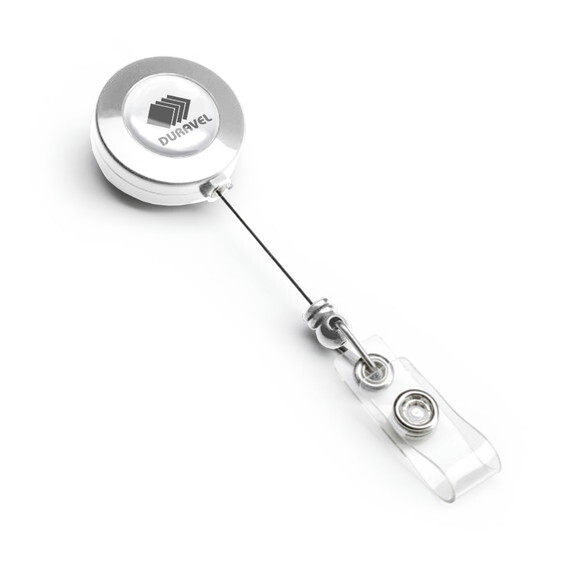 30 Porta Cracha Retrátil sem Personalização - Ida001 Branco