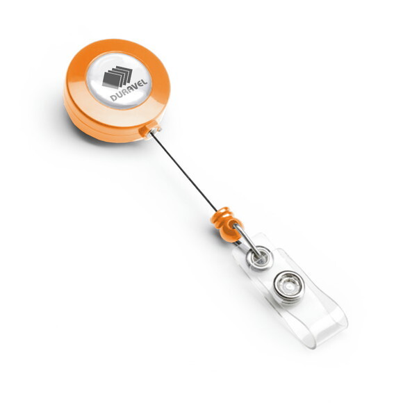 30 Porta Cracha Retrátil sem Personalização - Ida001 Laranja