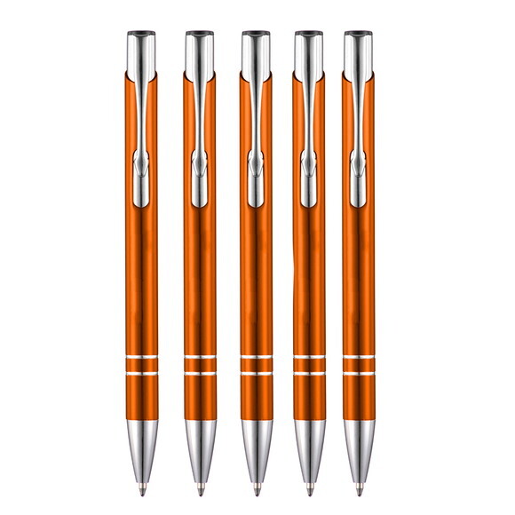 300 Canetas de Metal Laranja Personalizadas a Laser - Cme010