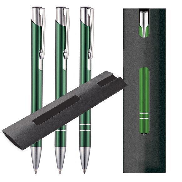 300 Canetas de Metal Verde Personalizadas a Laser - Cme010