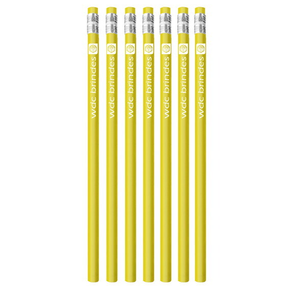 300 Lápis Promocionais Personalizados Corpo Amarelo Ell004
