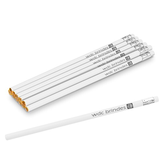 300 Lápis Promocionais Personalizados Corpo Branco Ell004