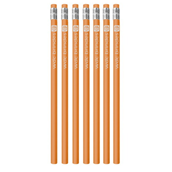 300 Lápis Promocionais Personalizados Corpo Laranja Ell004
