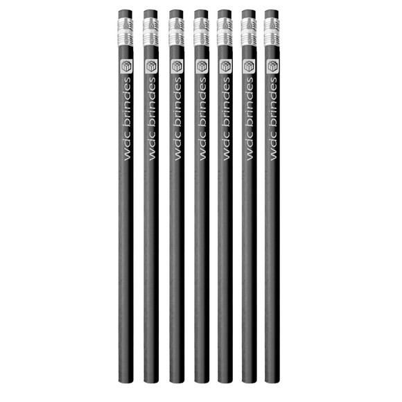 300 Lápis Promocionais Personalizados Corpo Preto Ell004