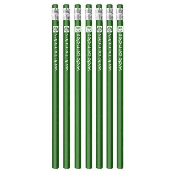 300 Lápis Promocionais Personalizados Corpo Verde Ell004