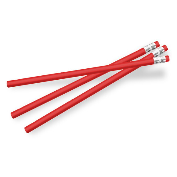 300 Lápis Promocionais Personalizados Corpo Vermelho Ell004
