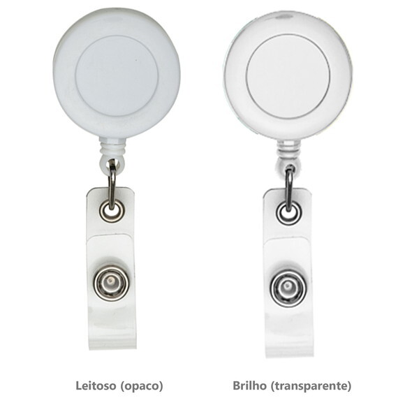 40 Porta Cracha Retrátil sem Personalização - Ida001 Branco