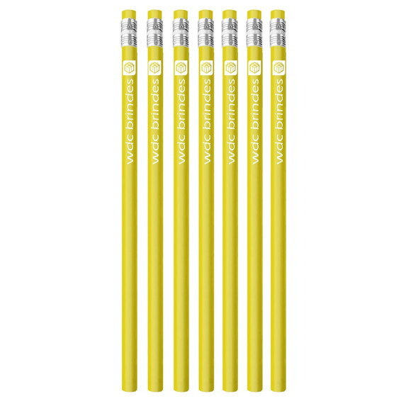400 Lápis com Borracha Personalizados Corpo Amarelo Ell004