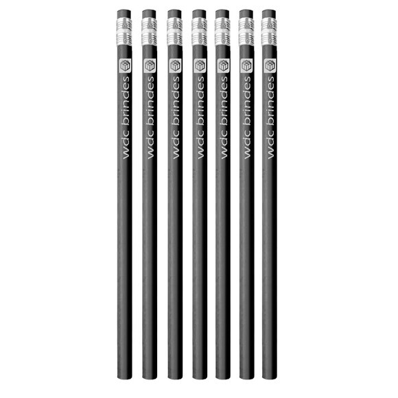 400 Lápis com Borracha Personalizados Corpo Preto Ell004