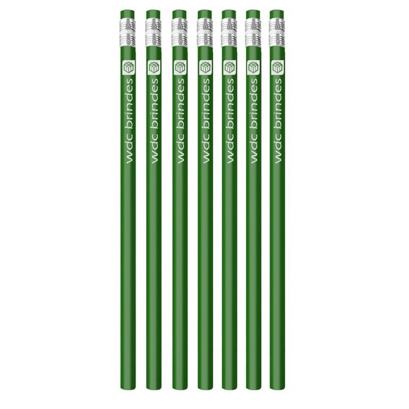 500 Lápis com Borracha Personalizados Corpo Verde Ell004