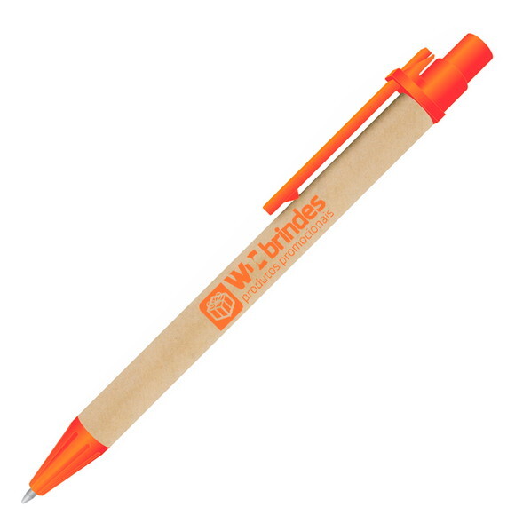 600 Caneta Ecologica Personalizada Cee002 Laranja