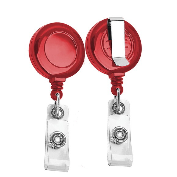 70 Porta Cracha Retrátil sem Personalização- Ida001 Vermelho