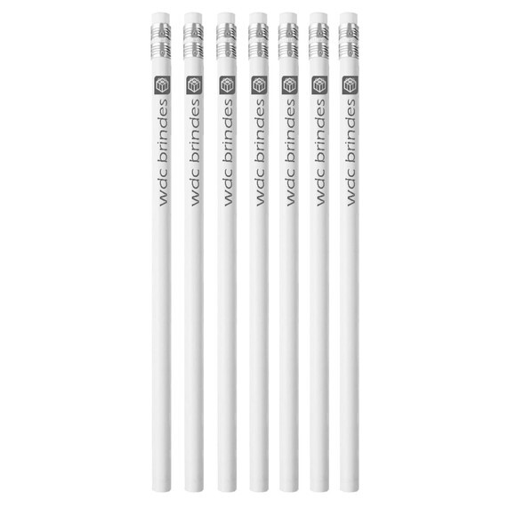 750 Lápis com Borracha Personalizados Corpo Branco Ell004