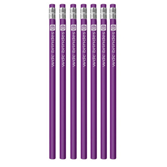 750 Lápis com Borracha Personalizados Corpo Roxo Ell004