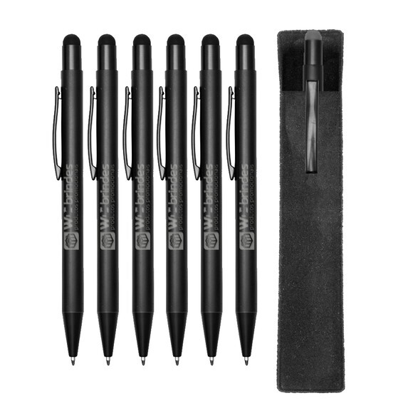 80 Canetas Metal Touch Gravação a Laser Cmt007 - Preta