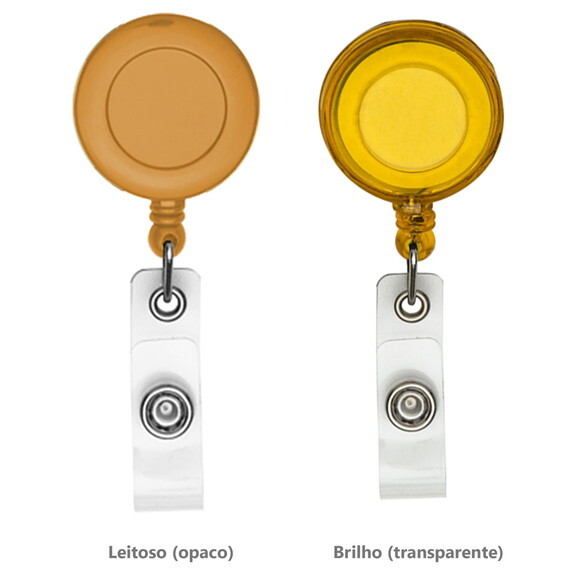 80 Porta Cracha Retrátil sem Personalização - Ida001 Laranja