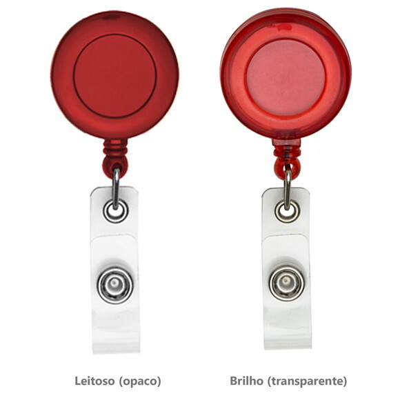 80 Porta Cracha Retrátil sem Personalização- Ida001 Vermelho