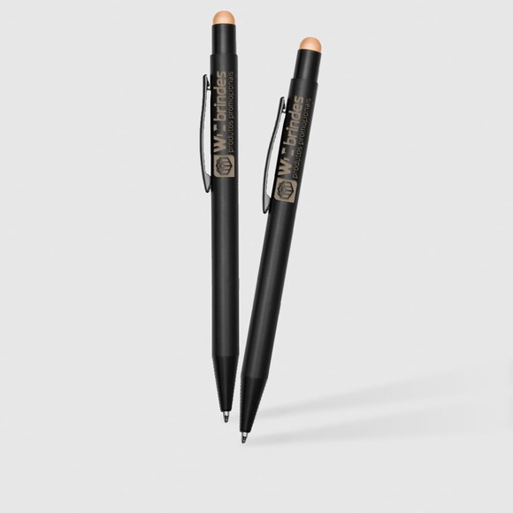 90 Canetas Metal Touch Gravação a Laser Cmt007 -laranja