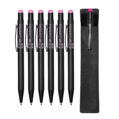 100 Canetas Metal Touch Gravação a Laser Cmt007 - Rosa