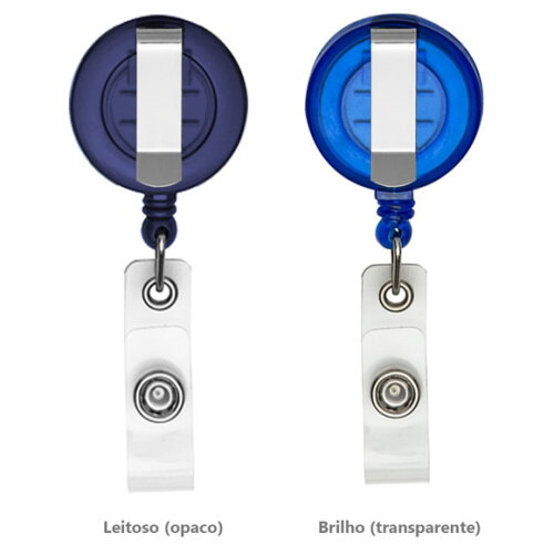 100 Porta Cracha Retrátil sem Personalização - Ida001 Azul