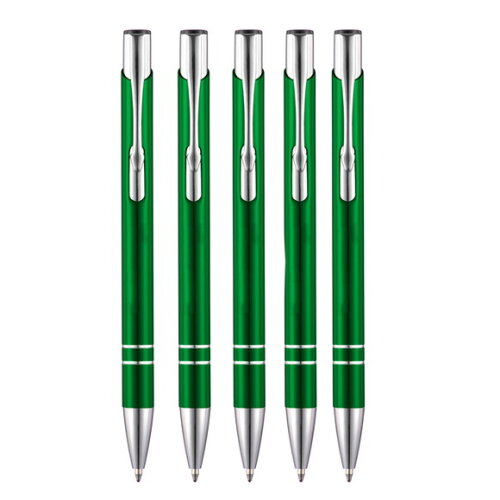 200 Canetas de Metal Verde, Personalizadas a Laser - Cme010