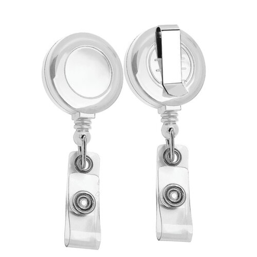 30 Porta Cracha Retrátil sem Personalização - Ida001 Branco