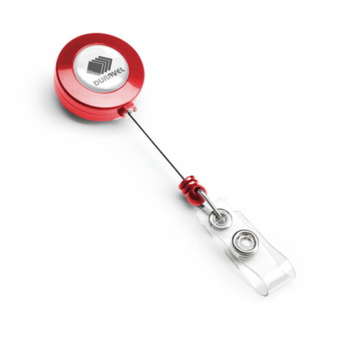 30 Porta Cracha Retrátil sem Personalização Ida001 Vermelho