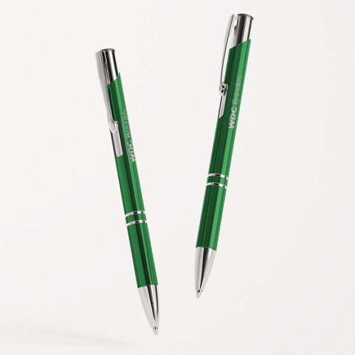 300 Canetas de Metal Verde Personalizadas a Laser - Cme010