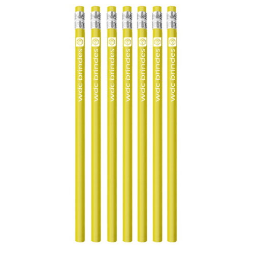 300 Lápis Promocionais Personalizados Corpo Amarelo Ell004