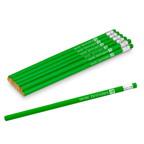 300 Lápis Promocionais Personalizados Corpo Verde Ell004