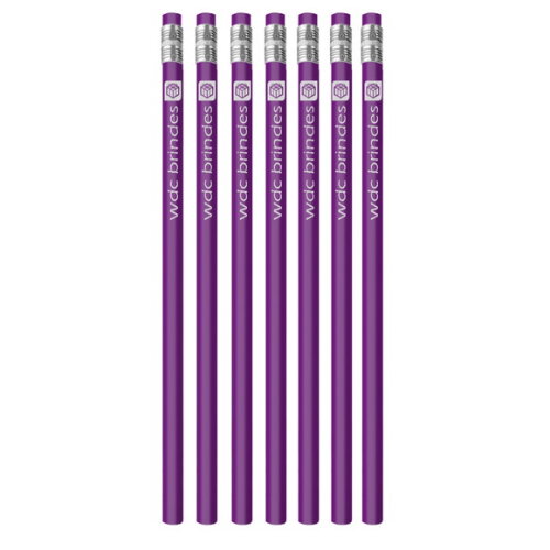 300 Lápis Promocionais Personalizados Corpo Roxo Ell004