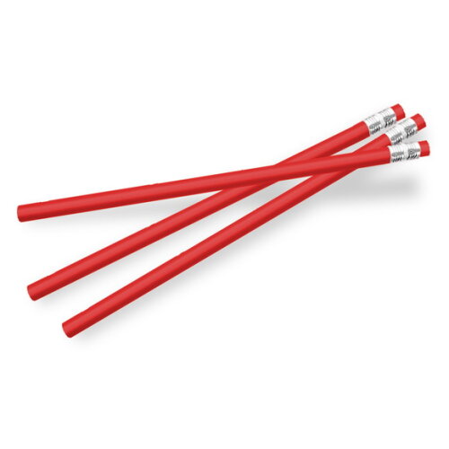 300 Lápis Promocionais Personalizados Corpo Vermelho Ell004