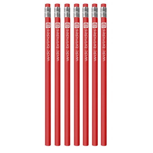 300 Lápis Promocionais Personalizados Corpo Vermelho Ell004