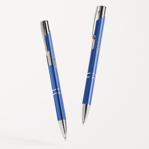 400 Canetas de Metal Azul, Personalizadas a Laser - Cme010