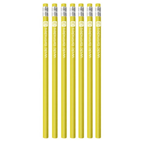 400 Lápis com Borracha Personalizados Corpo Amarelo Ell004